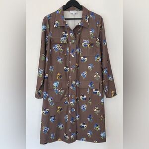 Molly Moorkamp Floral Pansy Shirtdress Size 12